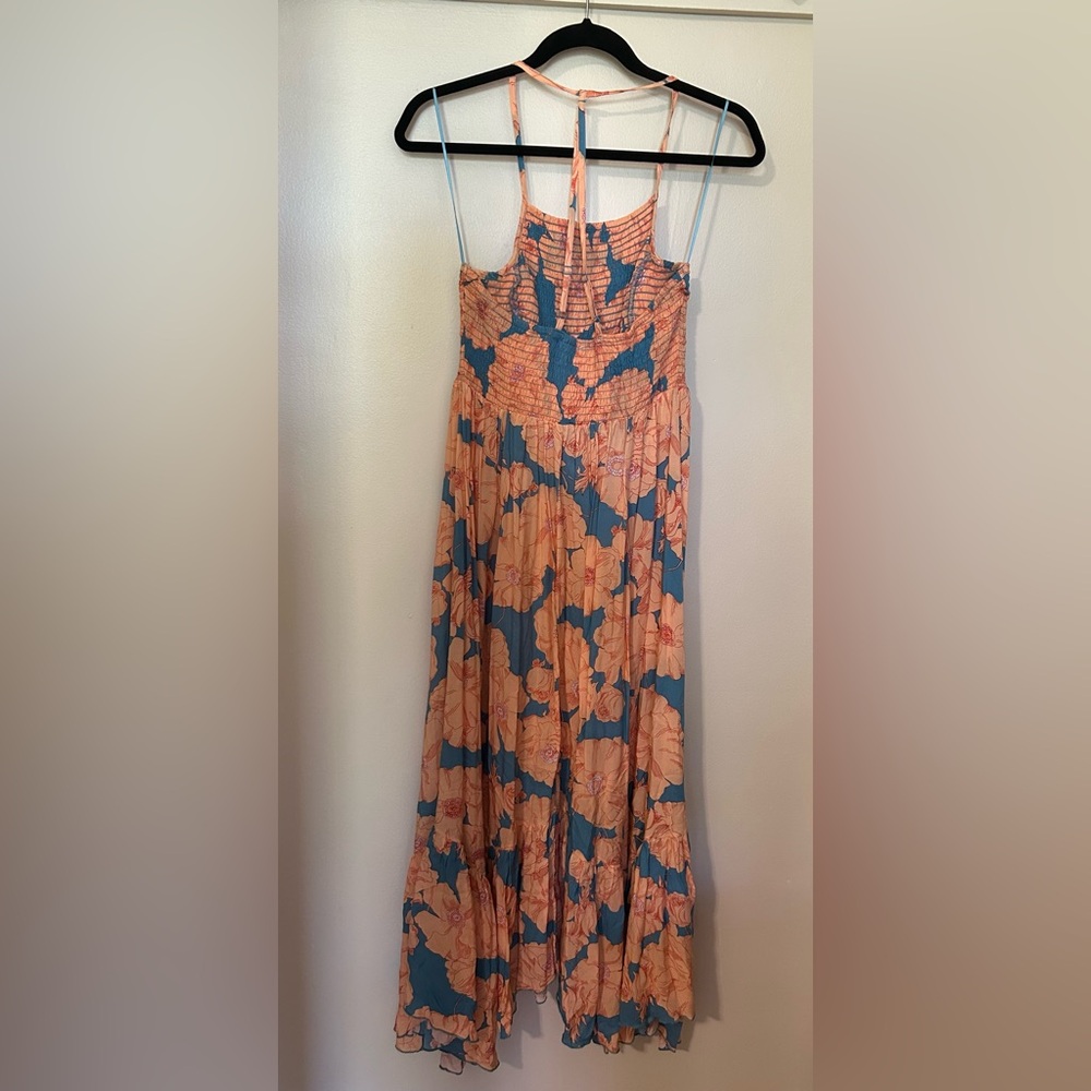 Free People Floral Maxi Dress in Blue and Orange - Picture 8 of 9